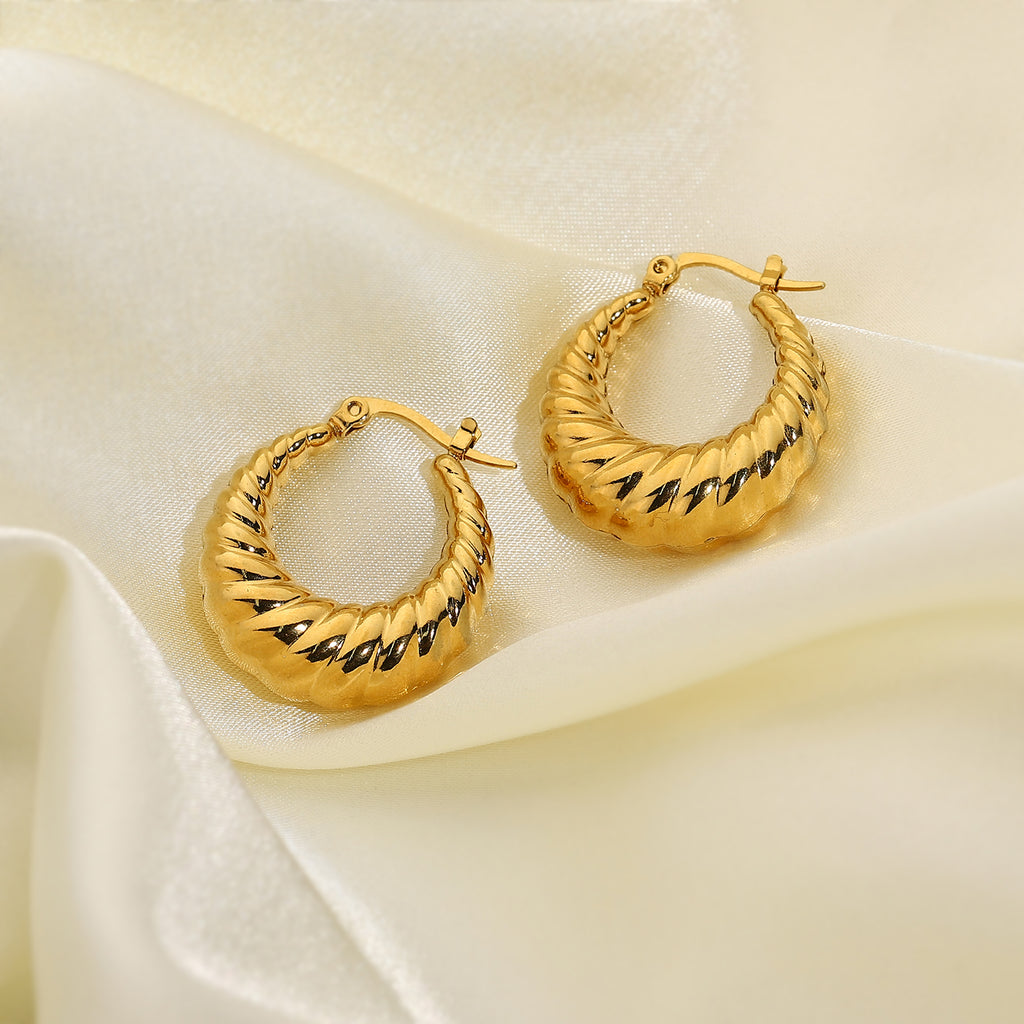 Gold Croissant Hoops